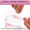 Safety Face Shields with Pink Glasses Frames (Pack of 4) - Ultra Clear Protective Full Face Shields to Protect Eyes Nose Mouth - Anti-Fog PET Plastic